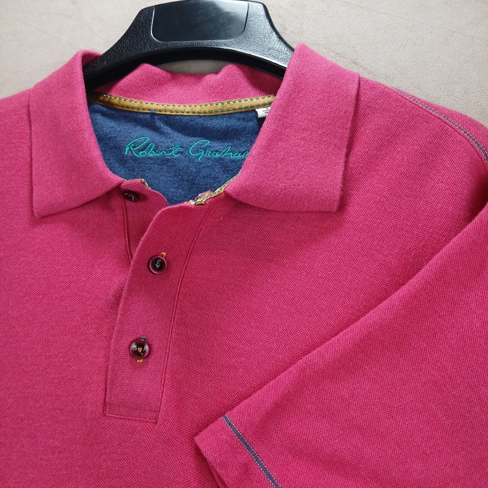 Robert Graham Large Mens Polo Shirt 21x27 **Fits A Small **